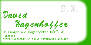 david wagenhoffer business card